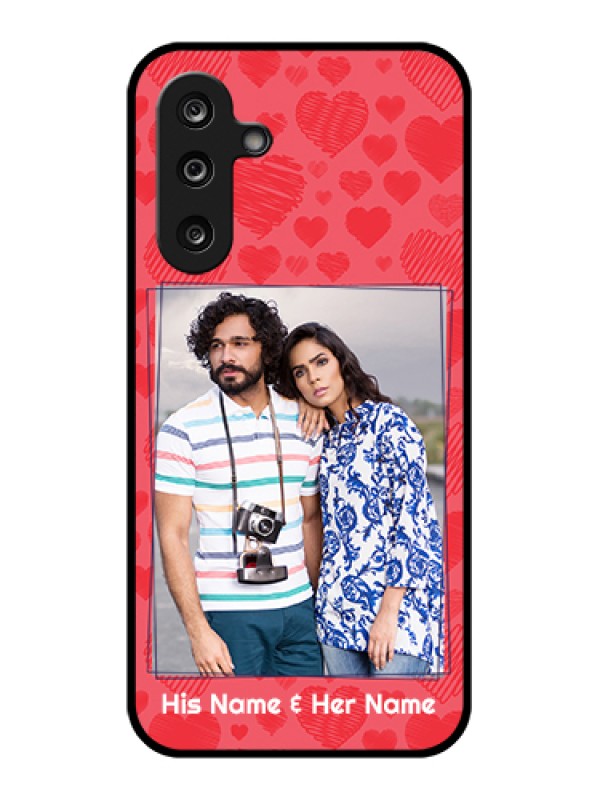 Custom Samsung Galaxy M36 5G Custom Glass Phone Case - With Red Heart Symbols Design