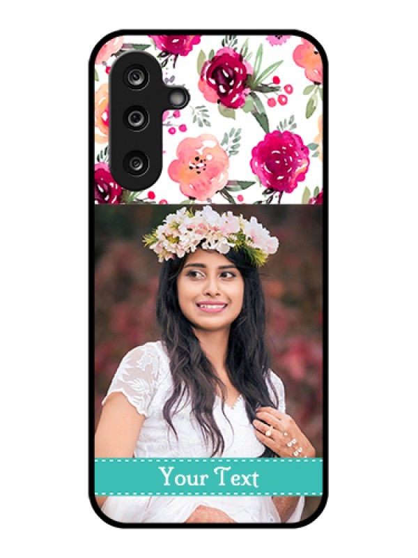 Custom Samsung Galaxy M36 5G Custom Glass Phone Case - Water Colors Floral Design