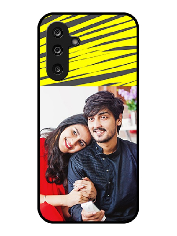 Custom Samsung Galaxy M36 5G Custom Glass Phone Case - Yellow Abstract Design
