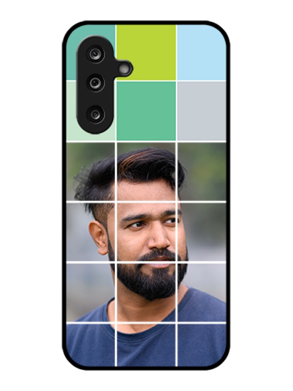 Custom Samsung Galaxy M36 5G Custom Glass Phone Case - With White Box Pattern