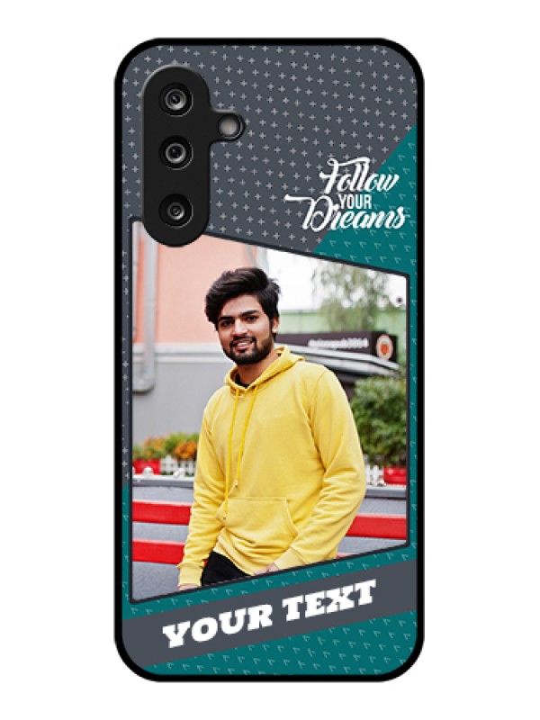 Custom Samsung Galaxy M36 5G Custom Glass Phone Case - Background Pattern Design With Quote