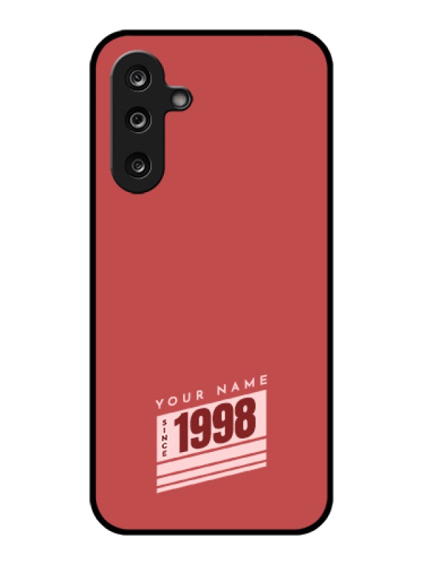 Custom Samsung Galaxy M36 5G Custom Glass Phone Case - Red Custom Year Of Birth Design