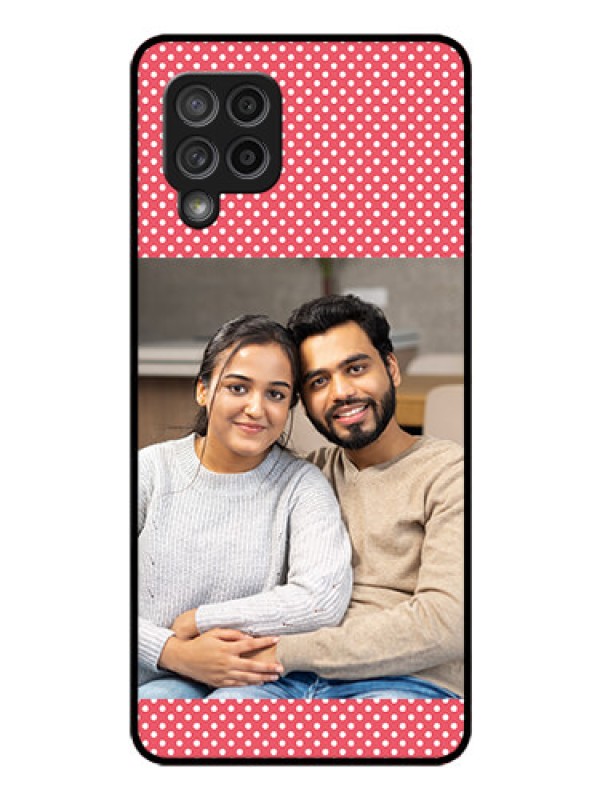 Custom Galaxy M42 5G Custom Glass Phone Case - White Dotted Design