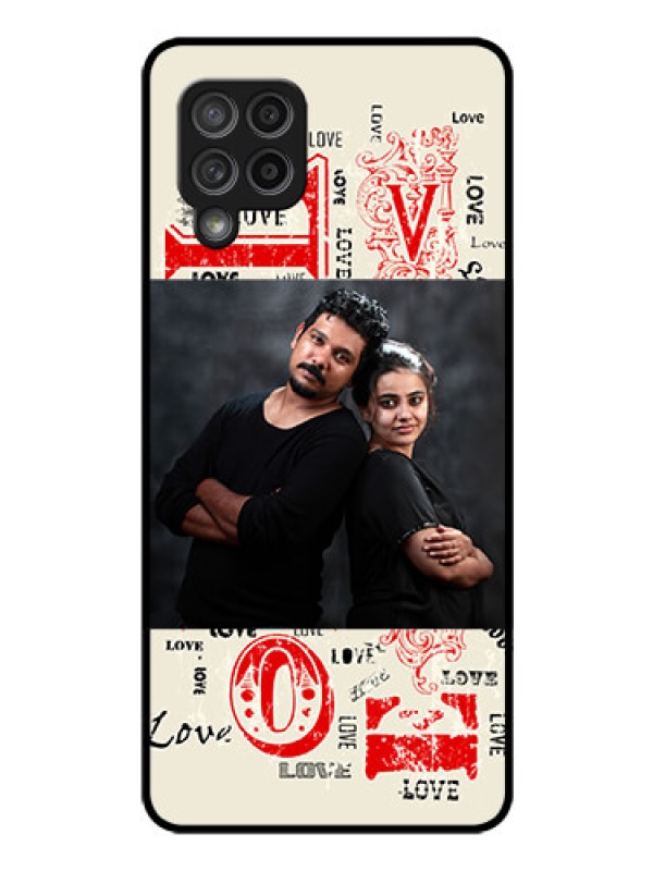 Custom Galaxy M42 5G Photo Printing on Glass Case - Trendy Love Design Case
