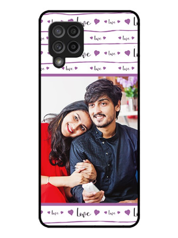 Custom Galaxy M42 5G Custom Glass Mobile Case - Couples Heart Design