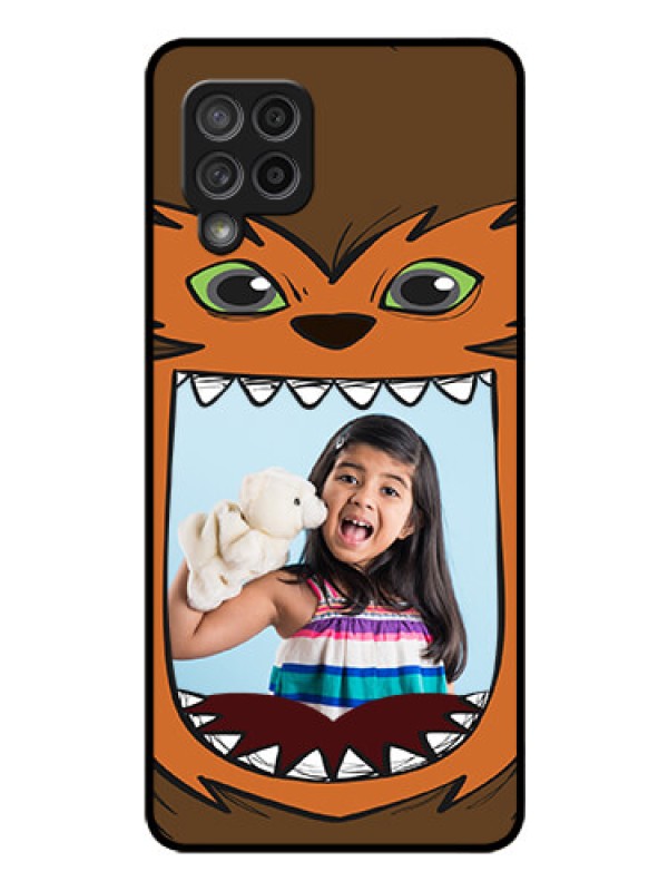 Custom Galaxy M42 5G Photo Printing on Glass Case - Owl Monster Back Case Design