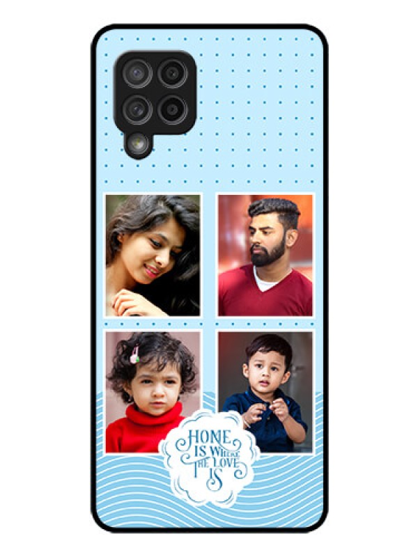 Custom Galaxy M42 5G Custom Glass Phone Case - Cute love quote with 4 pic upload Design