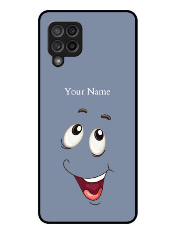 Custom Galaxy M42 5G Photo Printing on Glass Case - Laughing Cartoon Face Design