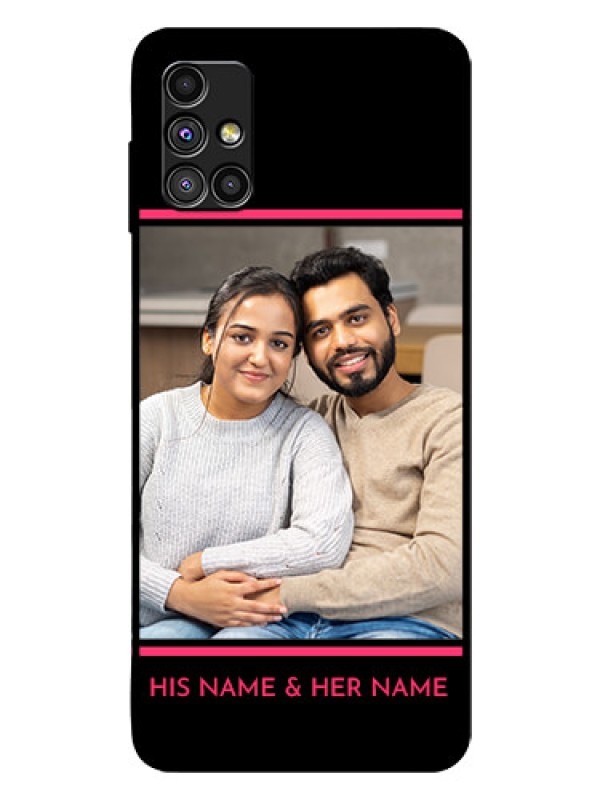 Custom Galaxy M51 Custom Glass Mobile Case  - with Add Text Design