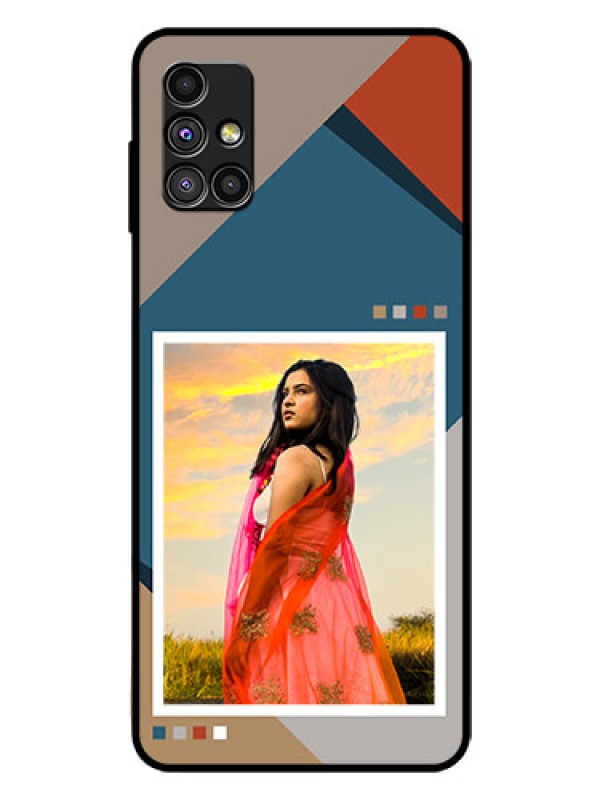 Custom Galaxy M51 Personalized Glass Phone Case - Retro color pallet Design