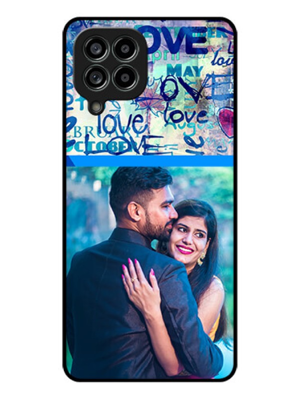 Custom Galaxy M53 5G Custom Glass Mobile Case - Colorful Love Design