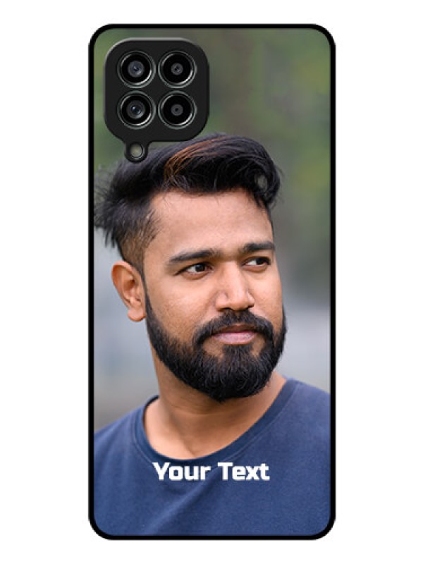Custom Galaxy M53 5G Glass Mobile Cover: Photo with Text
