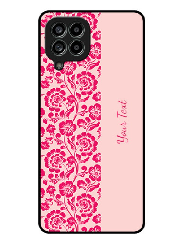 Custom Galaxy M53 5G Custom Glass Phone Case - Attractive Floral Pattern Design