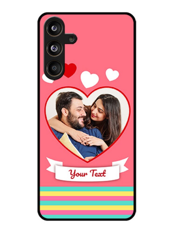 Custom Samsung Galaxy M55 5G Custom Glass Phone CaseLove Shapes Doodle Design