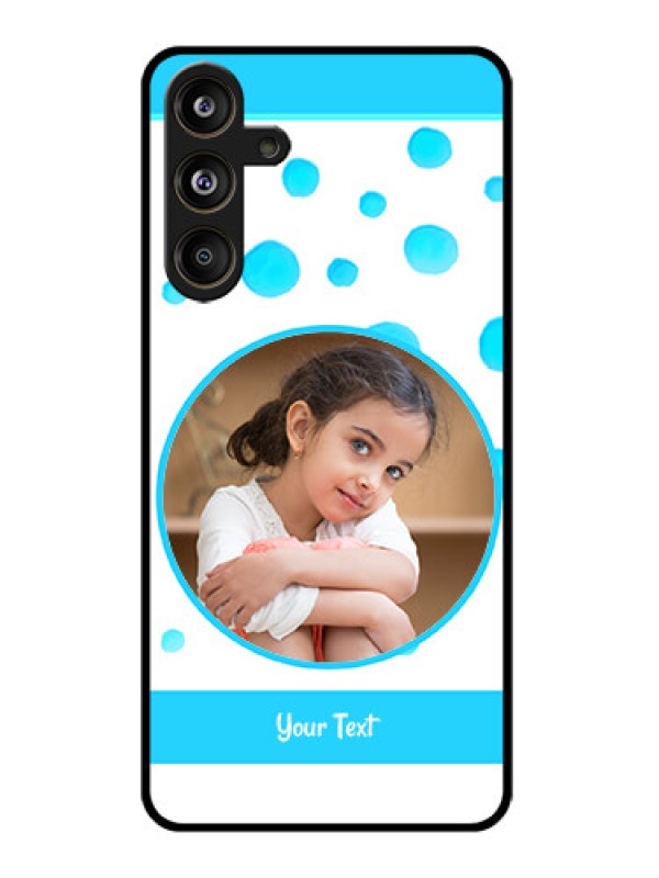 Custom Samsung Galaxy M55 5G Custom Glass Phone CaseBlue Bubbles Pattern Design