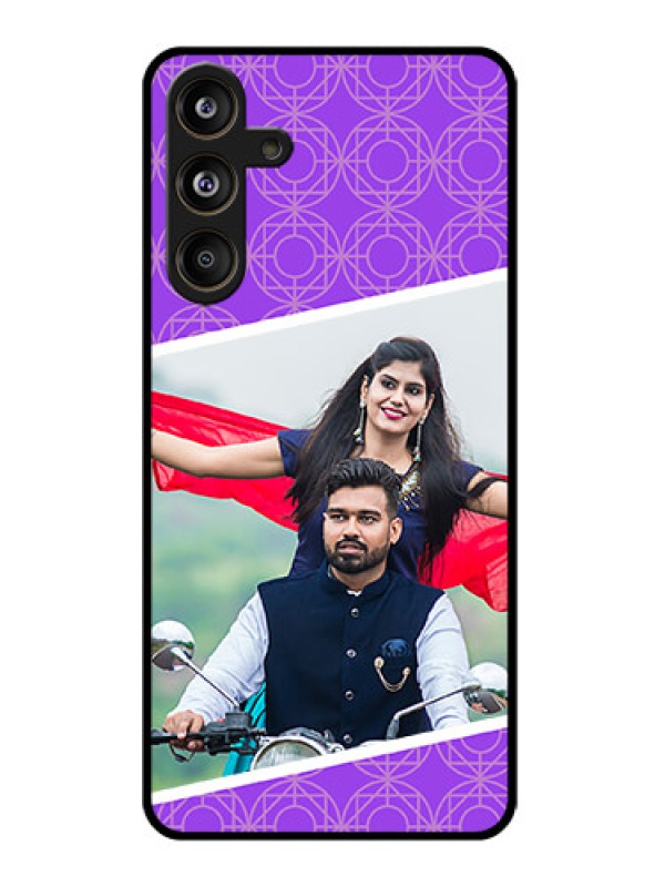 Custom Samsung Galaxy M55 5G Custom Glass Phone CaseViolet Color Pattern Design