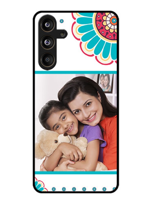 Custom Samsung Galaxy M55 5G Custom Glass Phone CaseFlower Design