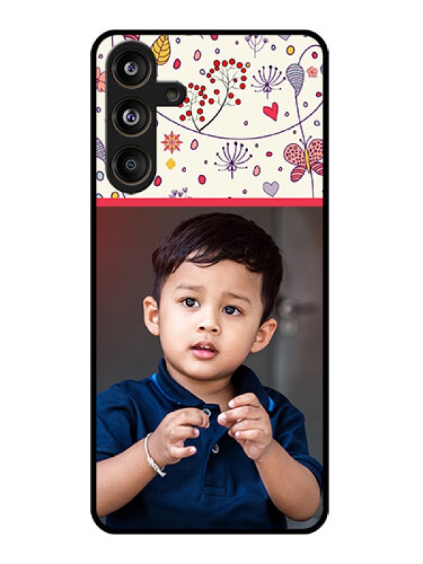 Custom Samsung Galaxy M55 5G Custom Glass Phone CasePremium Floral Design
