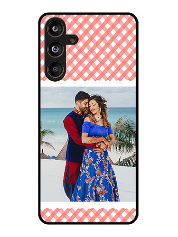 Custom Samsung Galaxy M55 5G Custom Glass Phone CasePink Pattern Design