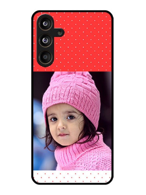 Custom Samsung Galaxy M55 5G Custom Glass Phone CaseRed Pattern Design