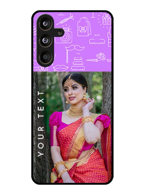 Custom Samsung Galaxy M55 5G Custom Glass Phone CaseBirthday Icons Design