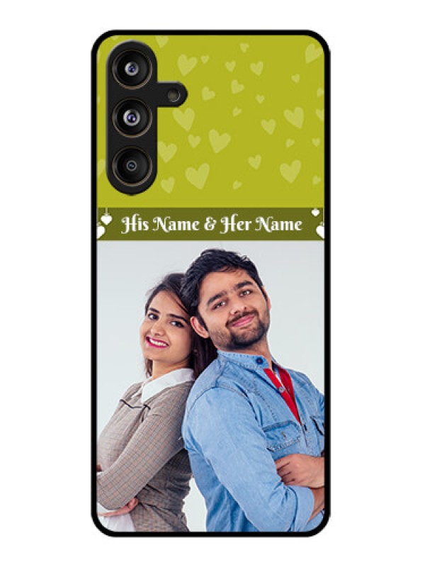 Custom Samsung Galaxy M55 5G Custom Glass Phone CaseYou and Me Heart Design
