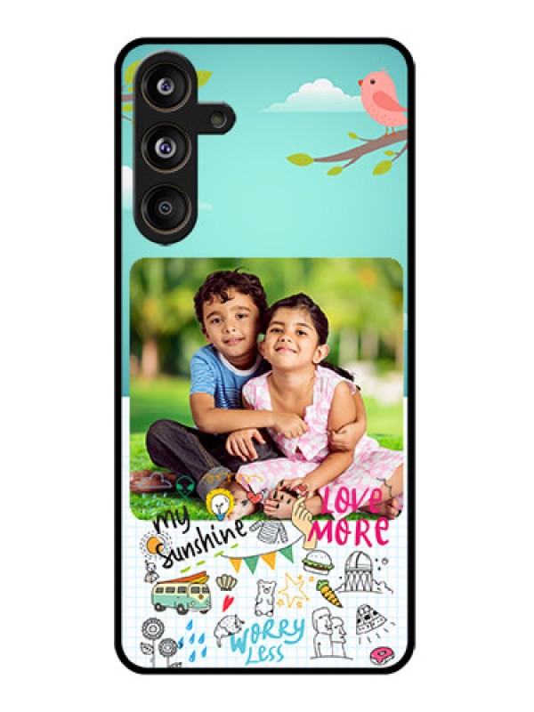 Custom Samsung Galaxy M55 5G Custom Glass Phone CaseDoodle Love Design