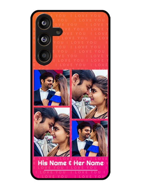 Custom Samsung Galaxy M55 5G Custom Glass Phone CaseI Love You Pink Design