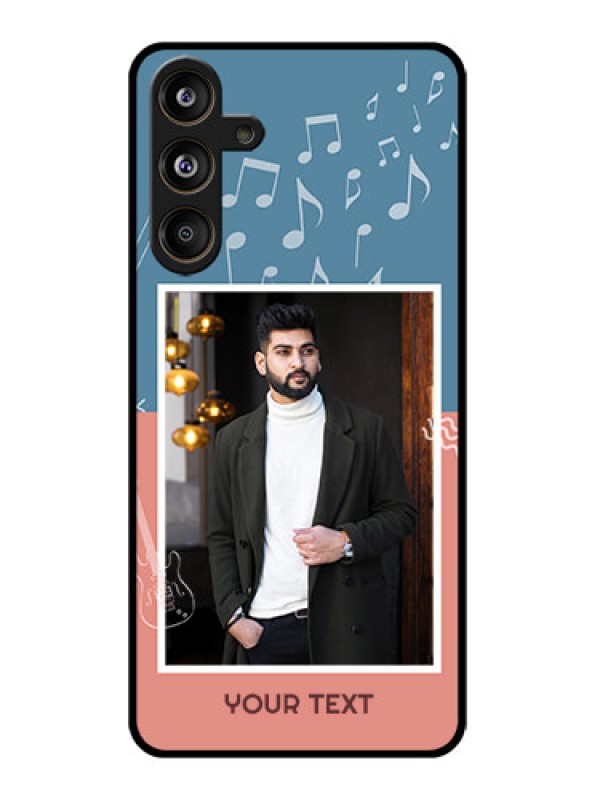 Custom Samsung Galaxy M55 5G Custom Glass Phone CaseWith Color Musical Note Design