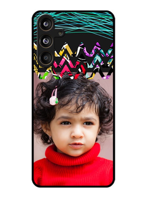 Custom Samsung Galaxy M55 5G Custom Glass Phone CaseNeon Abstract Design
