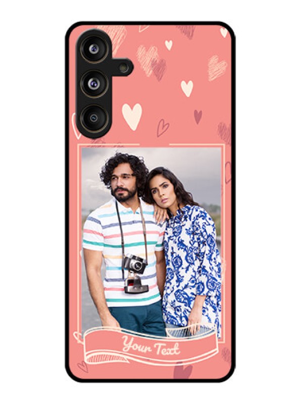 Custom Samsung Galaxy M55 5G Custom Glass Phone CaseLove Doodle Art Design