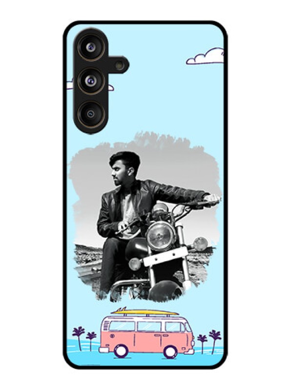 Custom Samsung Galaxy M55 5G Custom Glass Phone CaseTravel and Adventure Design