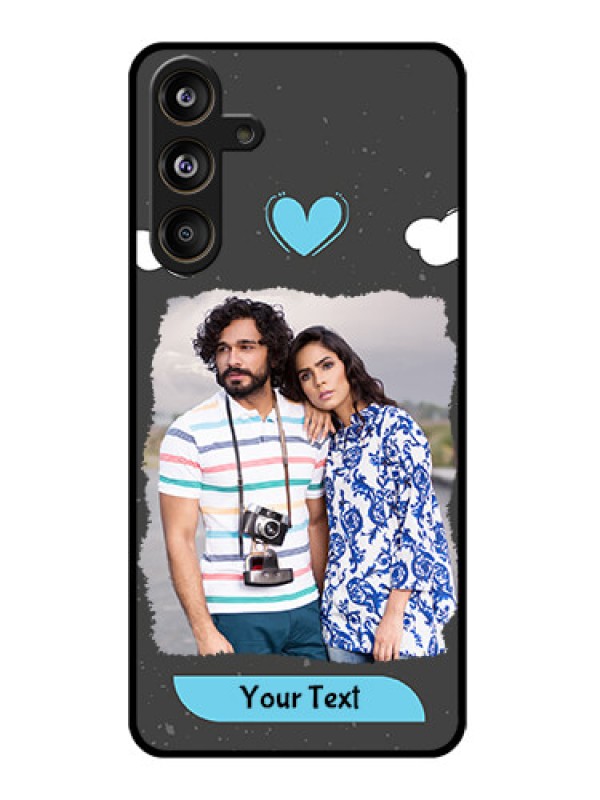 Custom Samsung Galaxy M55 5G Custom Glass Phone CaseSplashes With Love Doodles Design
