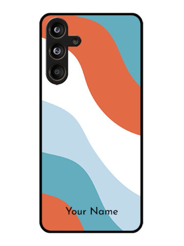 Custom Samsung Galaxy M55 5G Custom Glass Phone CaseColoured Waves Design