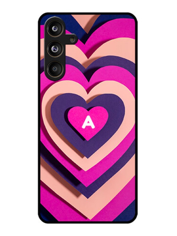 Custom Samsung Galaxy M55 5G Custom Glass Phone CaseCute Heart Pattern Design
