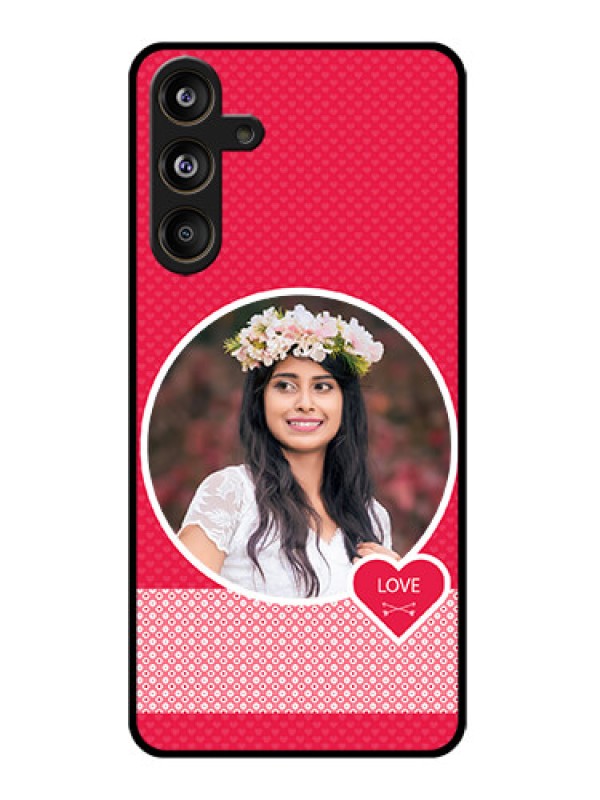 Custom Galaxy M55s 5G Custom Glass Phone Case - Pink Color Pattern Design