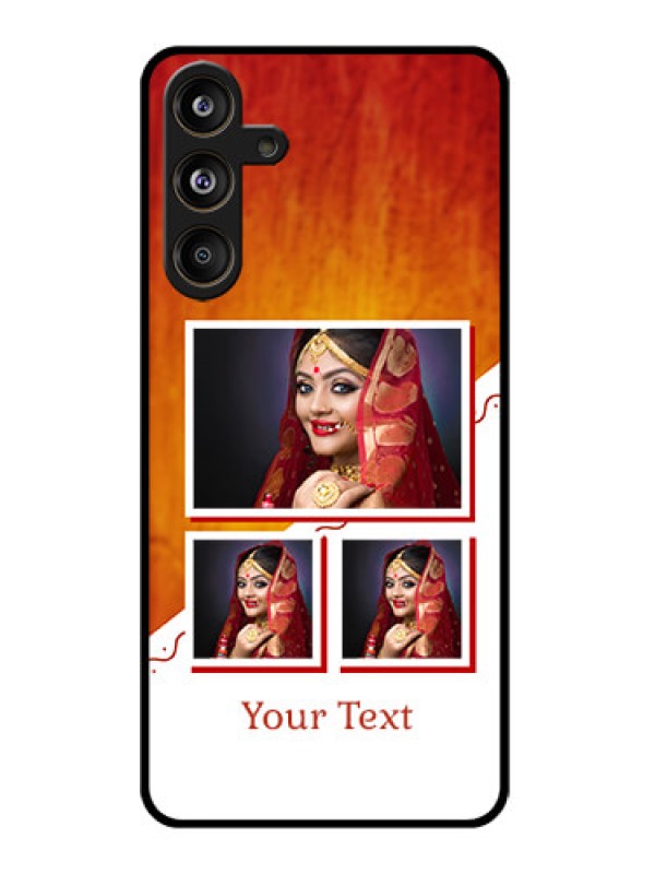 Custom Galaxy M55s 5G Custom Glass Phone Case - Wedding Memories Design