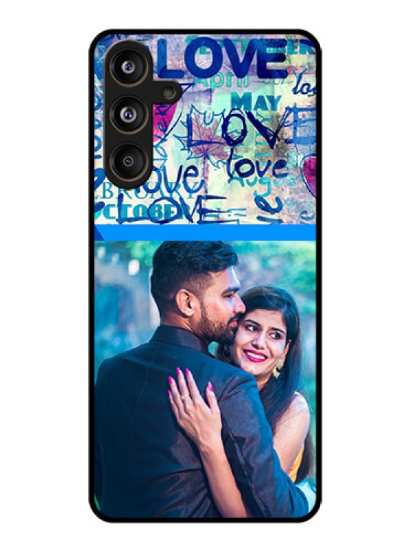Custom Galaxy M55s 5G Custom Glass Phone Case - Colorful Love Design