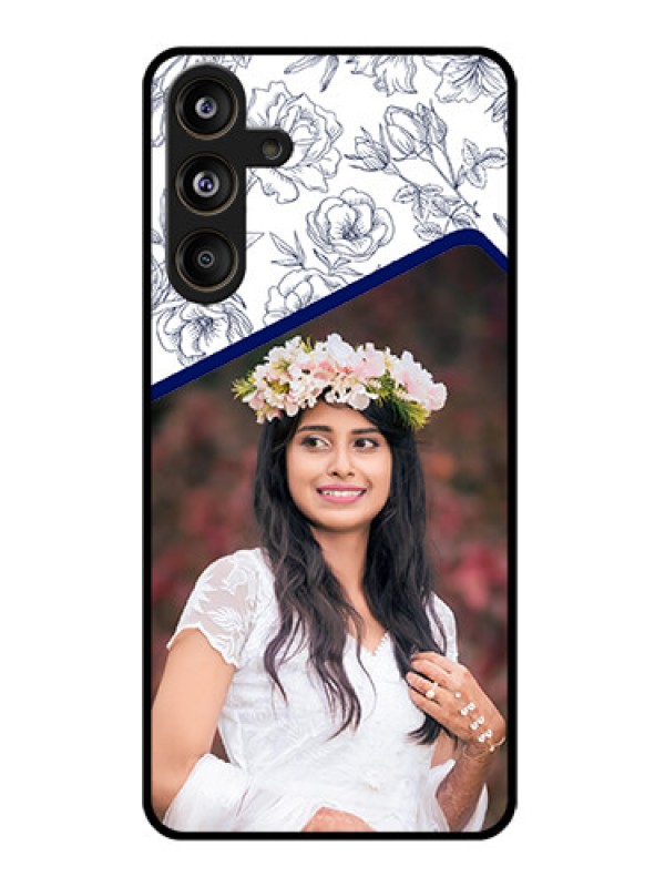 Custom Galaxy M55s 5G Custom Glass Phone Case - Classy Floral Design