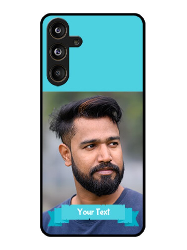 Custom Galaxy M55s 5G Custom Glass Phone Case - Blue Color Design