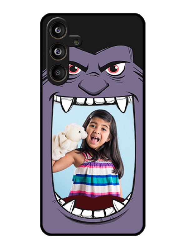 Custom Galaxy M55s 5G Custom Glass Phone Case - Angry Monster Design