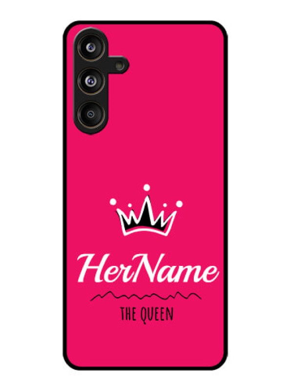 Custom Galaxy M55s 5G Custom Glass Phone Case - Queen With Name Design