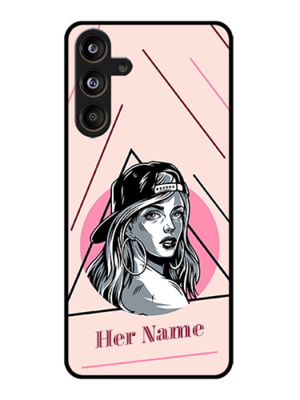 Custom Galaxy M55s 5G Custom Glass Phone Case - Rockstar Girl Design