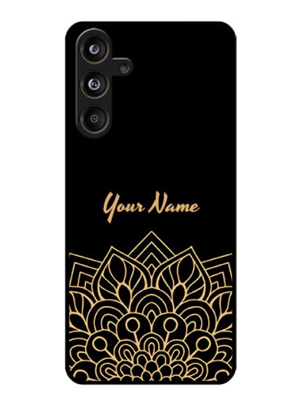 Custom Galaxy M55s 5G Custom Glass Phone Case - Golden Mandala Design