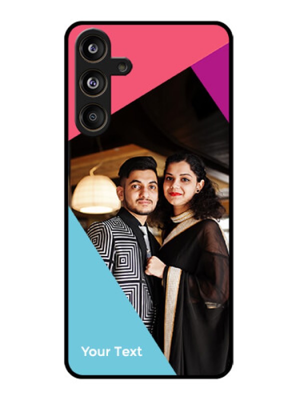 Custom Galaxy M55s 5G Custom Glass Phone Case - Stacked Triple Colour Design