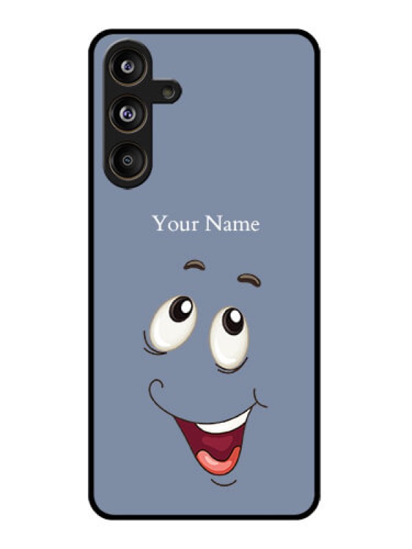 Custom Galaxy M55s 5G Custom Glass Phone Case - Laughing Cartoon Face Design