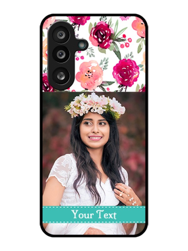 Custom Samsung Galaxy M56 5G Custom Glass Phone Case - Water Colors Floral Design