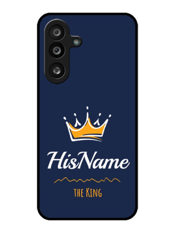 Custom Samsung Galaxy M56 5G Custom Glass Phone Case - King With Name Design