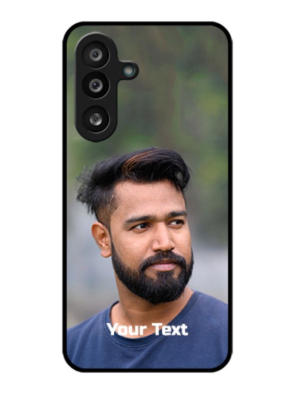 Custom Samsung Galaxy M56 5G Custom Glass Phone Case - Photo With Text Design