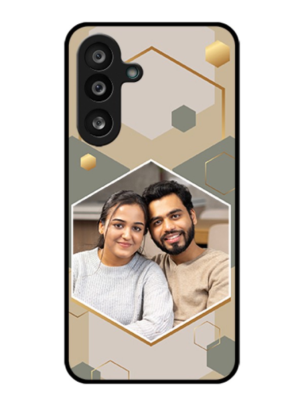 Custom Samsung Galaxy M56 5G Custom Glass Phone Case - Stylish Hexagon Pattern Design